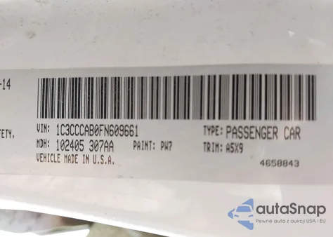 2015 Chrysler 200 Limited from USA, damaged, VIN 1C3CCCAB0FN609661